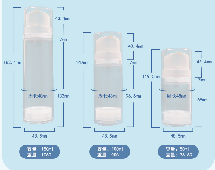 Plastic Empty Bottles-Refillable Containers for Shampoo, Lotions, Cream and More-BPA Free Cosmetic Bottle