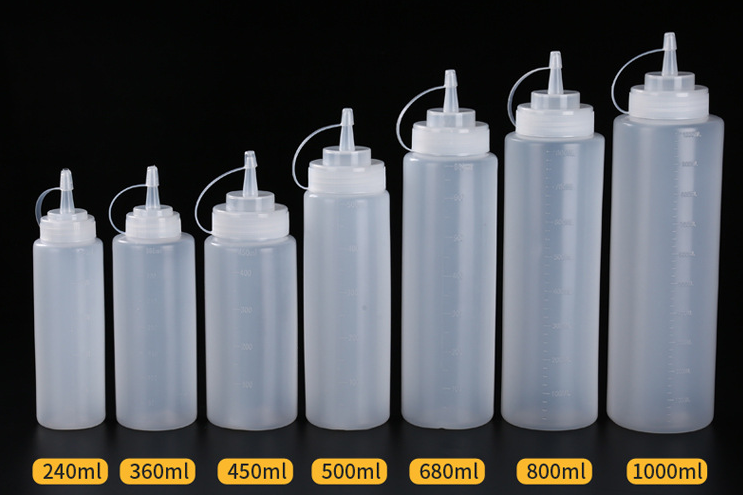 Sauce Squeeze Bottles Bulk--Plastic Condiment Squeeze Bottles--Custom Sauce Bottles with Logo
