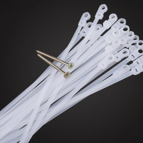 Manufacturer wholesale fixed head nylon cable ties, screw holes, circular holes, self-locking type
